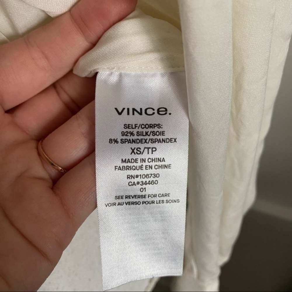 Vince Ruched Back Split Neck Blouse - image 8